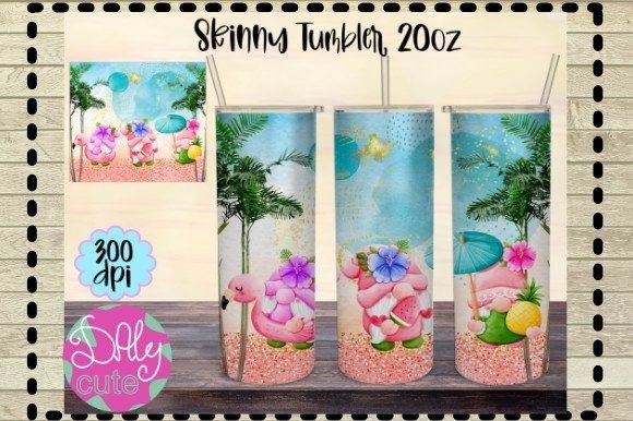 A Gnome Summer Beach Tumbler PNG for Local Brand Graphics