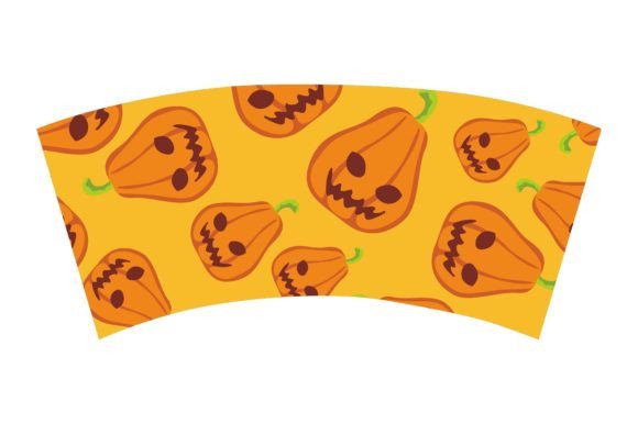 A Pumpkin Pattern Cup Design for Creative Crafts and Graphics