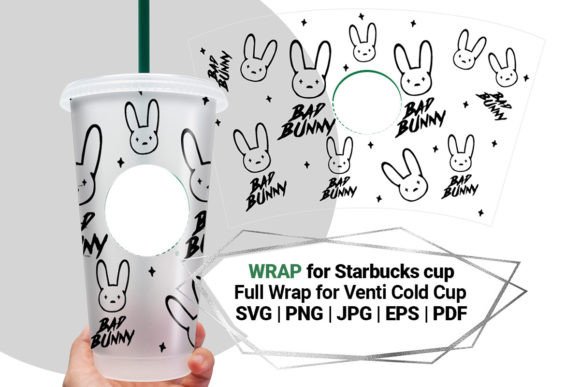 B Bunny Wrap Graphics for Starbucks Cold Cup Crafts