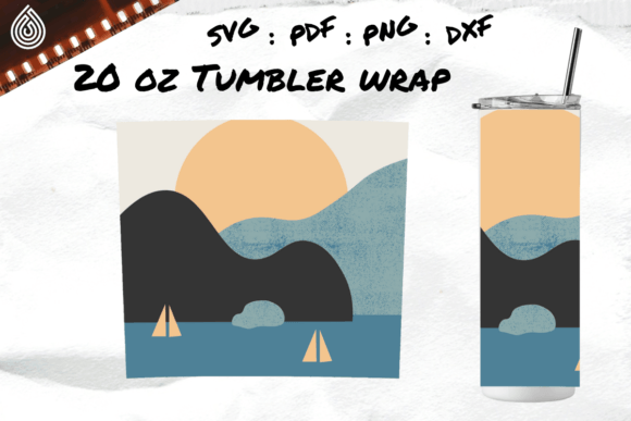 Beach, Mountain and Sun Tumbler: Graphics for Crafts
