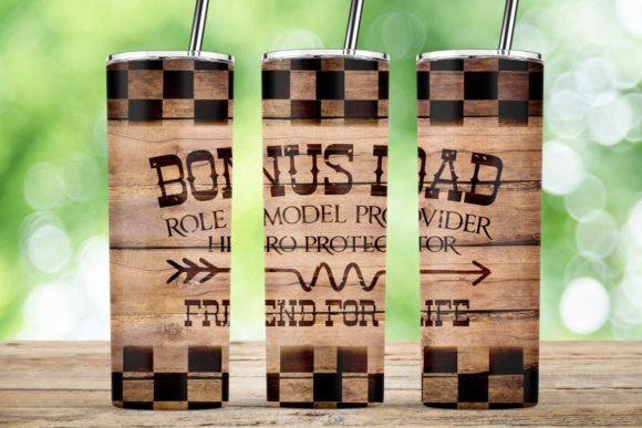 Checkerboard Wood BONUS DAD Tumbler Wrap: Crafts & Graphics