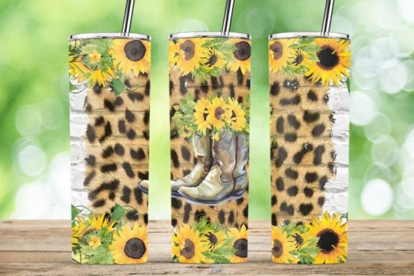 Cowboy Boots Sunflower Tumbler Graphics for Crafts
