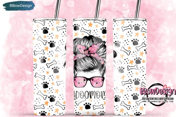 Dog Mom 20oz Skinny Tumbler PNG Graphics & Tumbler Wraps