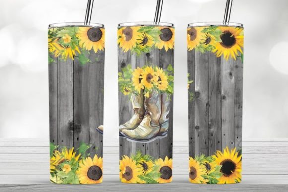 Evaluating Cowboy Boots Yellow Flowers Tumbler Wrap for Commercial Crafts