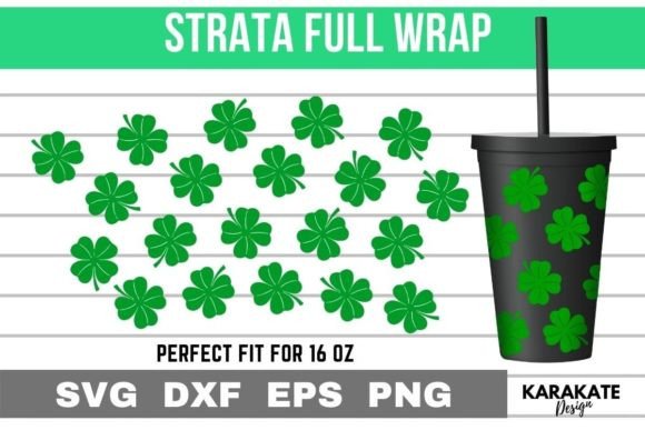 Lucky Shamrock, 16 Oz Strata Cup Wrap: Graphics & Crafts