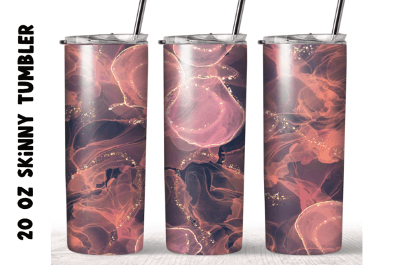 Marble Glitter 20 Oz Skinny Tumbler Wrap