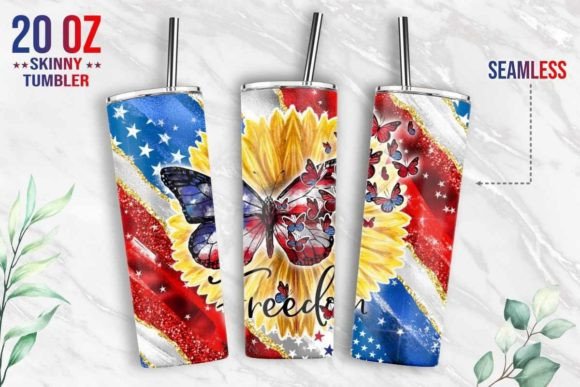 Polished Graphics for July Content: Sunflower & Butterfly Tumbler Templates