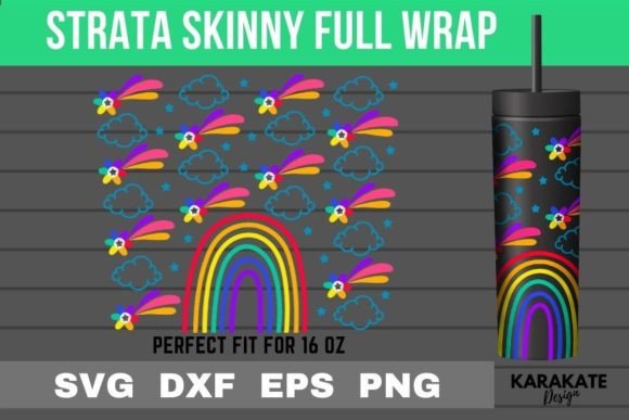 Rainbows Strata Skinny Wrap: A Graphic Design Asset for Crafts & Content
