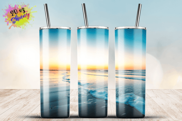 Reviewing a Beach Sunset Tumbler Graphic for Editorial Use