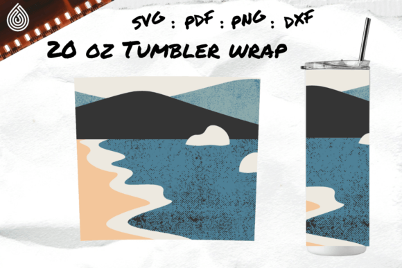Sea, Mountain and Sand 20oz Tumbler Graphics for Crafts