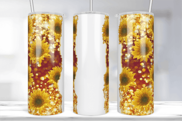 Sunflower Glitter Tumbler Graphics for Crafts and Brands