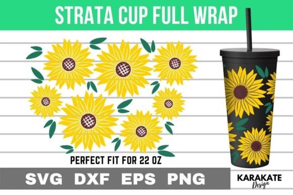 Sunflower Leaf 22 Oz Strata Cup Wrap Graphics & Crafts