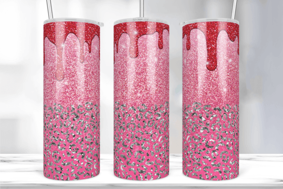 The Sparkle of Celebration: A Dripping Red Glitter Tumbler Graphic